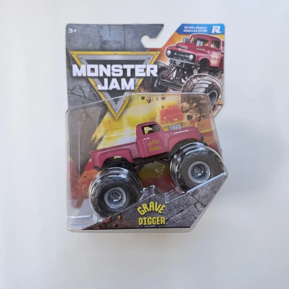 Monster Jam Grave Digger Retro Rebels Series 46 Matte Red Die-Cast Truck 1:64
